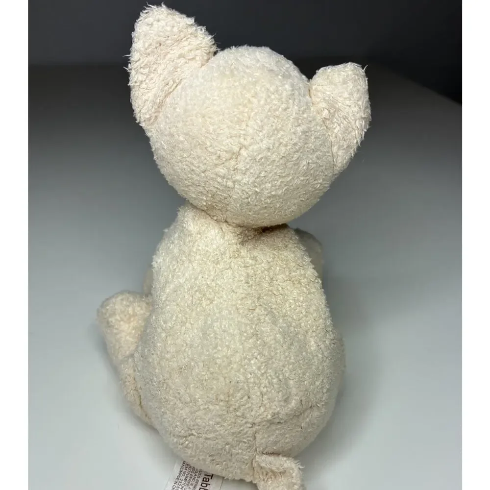 Vintage Russ Berrie Luv Pets Tabbies Cream Cat Plush 5” White Beanie Stuffed Toy